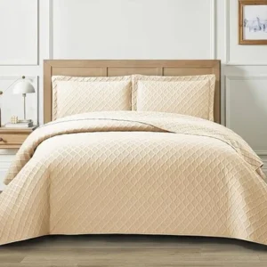 Embossed Ruffle Quilted Bedspread Bed Throw Single Double King Size Bedding Set